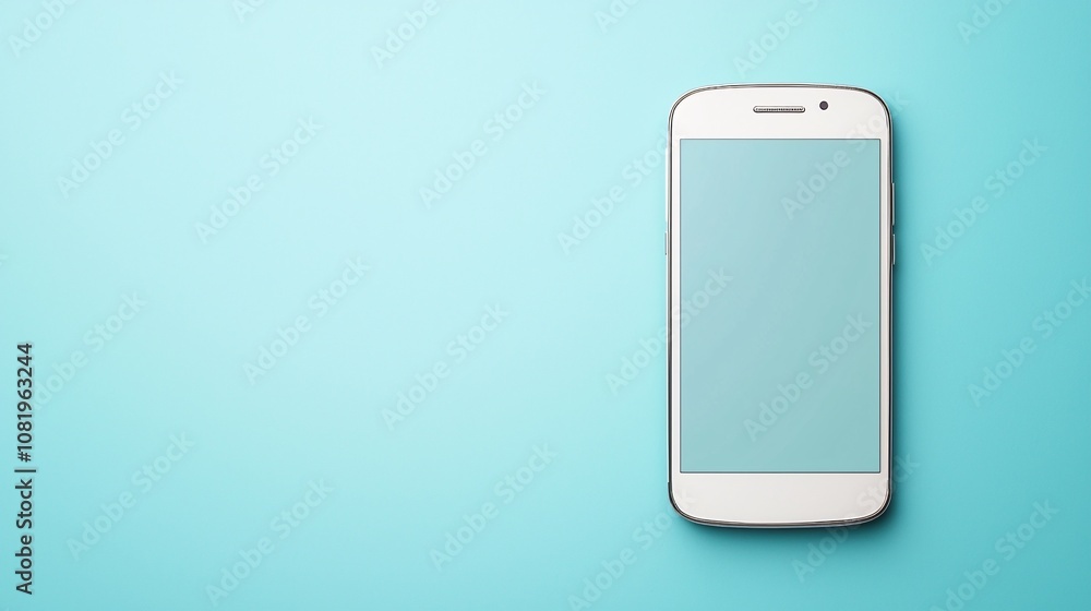 Advertising-ready product mockup of a smartphone with a modern app interface, set against a clean and professional background Advertising-ready product mockup of a smartphone with a modern app interface, set against a clean and professional background
