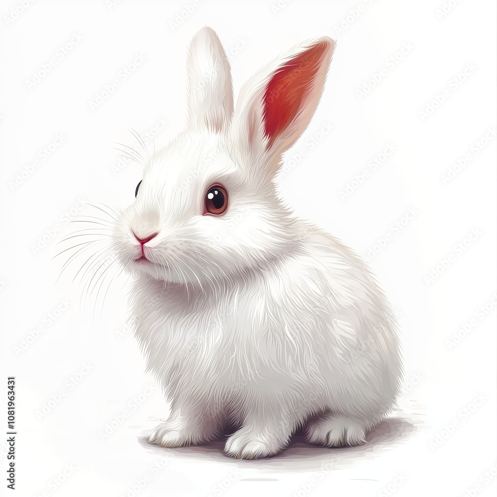Adorable White Rabbit with Bright Eyes Adorable White Rabbit with Bright Eyes