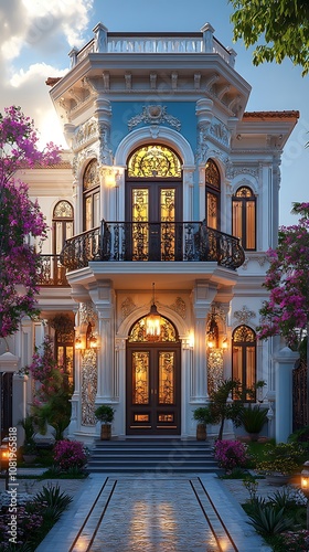 Wallpaper Mural Grand exterior of luxury mansion with traditional architectural aesthetics picture Torontodigital.ca