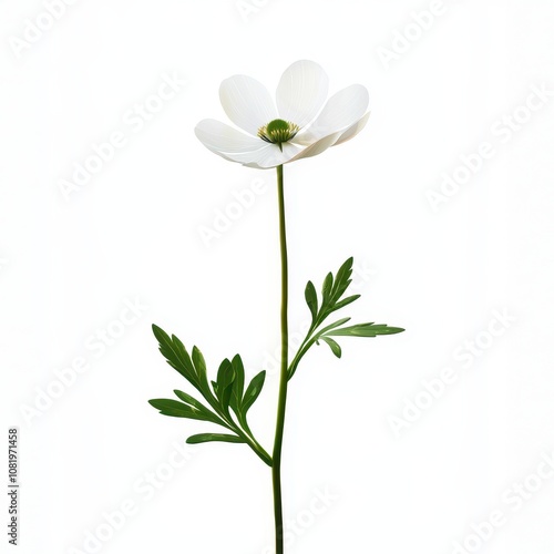 Elegant White Flower on Isolated Background