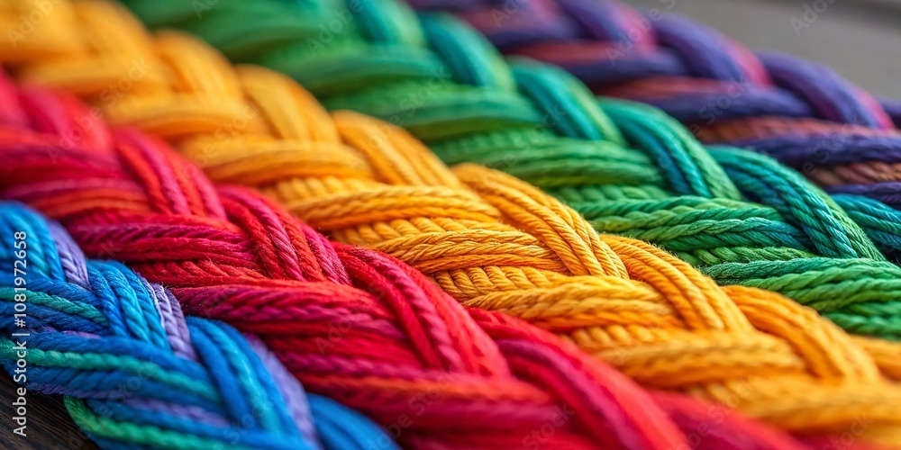 Vibrant Interwoven Threads Showcasing the Intricate Texture of a Colorful Knitted Fabric Pattern in Macro Photography for Textile Enthusiasts and Designers Vibrant Interwoven Threads Showcasing the Intricate Texture of a Colorful Knitted Fabric Pattern in Macro Photography for Textile Enthusiasts and Designers