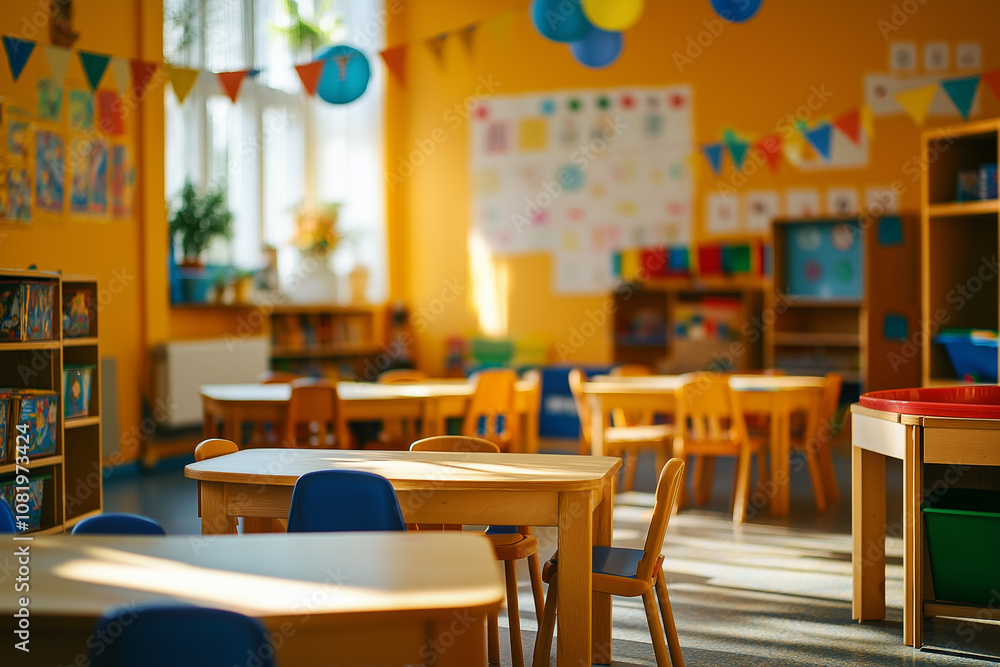 Classroom of kindergarten interior design Classroom of kindergarten interior design