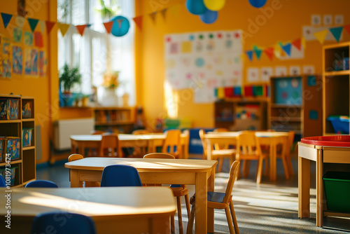 Classroom of kindergarten interior design