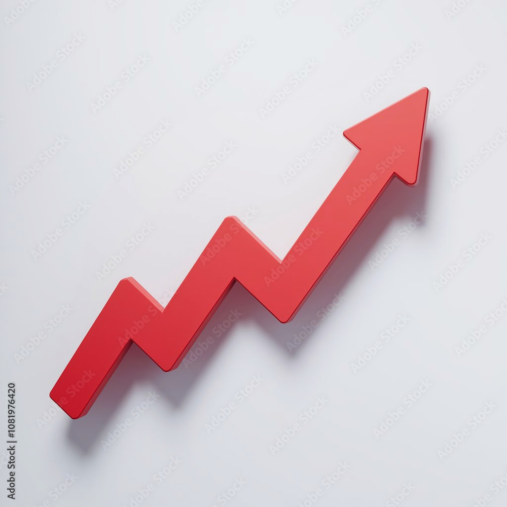 Red upward arrow graph showing rising trend, cut out (1) Red upward arrow graph showing rising trend, cut out (1)