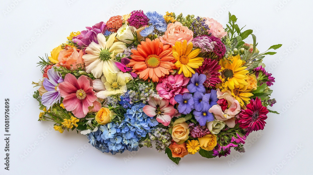 Creative Floral Brain Concept with Blooming Flowers, Symbolizing Mental Health and Growth Creative Floral Brain Concept with Blooming Flowers, Symbolizing Mental Health and Growth