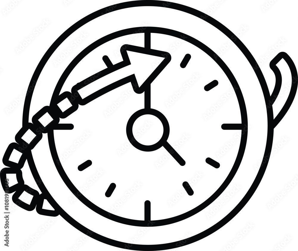 A circle with a clock in the center A circle with a clock in the center