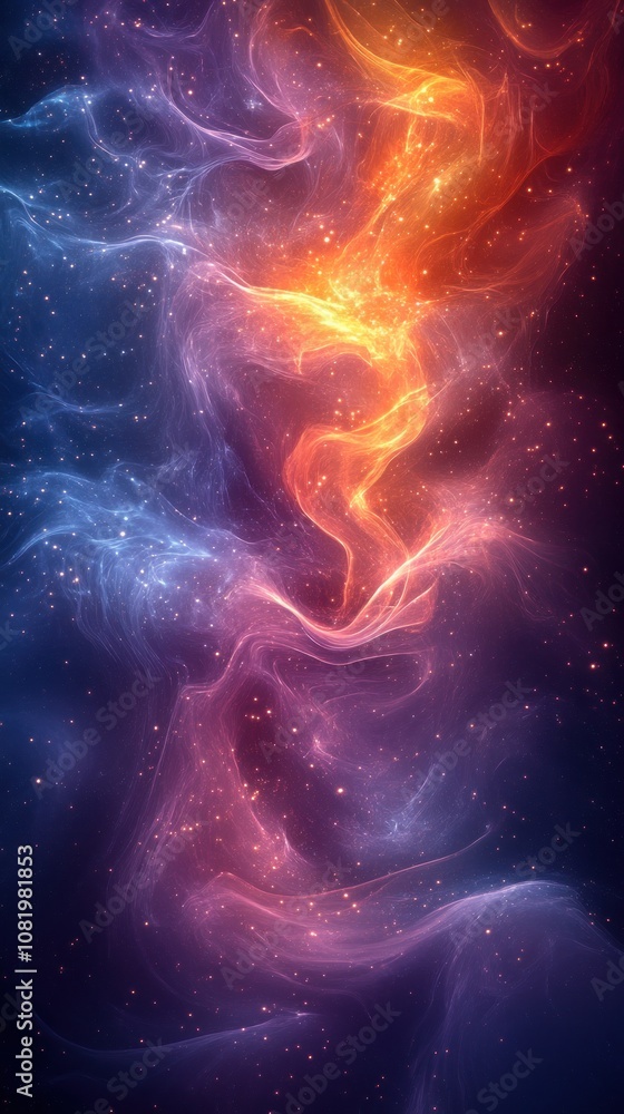 Abstract cosmic swirl of vibrant colors and ethereal textures. Abstract cosmic swirl of vibrant colors and ethereal textures.