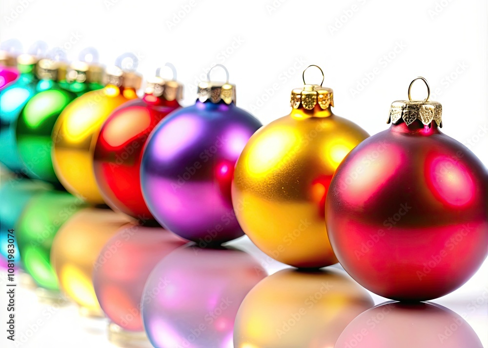 Festive Christmas Ornaments Displayed on White Background for Holiday Decor and Seasonal Inspiration Festive Christmas Ornaments Displayed on White Background for Holiday Decor and Seasonal Inspiration