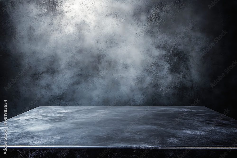 Dark Metal Tabletop Surface, Clean and Smooth Texture, Front View Ideal for Product Presentations and Flat-Lay Photography Dark Metal Tabletop Surface, Clean and Smooth Texture, Front View Ideal for Product Presentations and Flat-Lay Photography