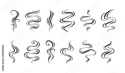 Smoke, aroma lines icon. Doodle Wavy Smoke lines symbol sketch style hand drawn