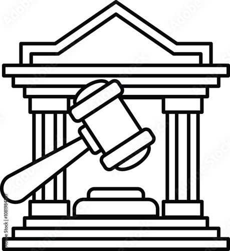 A building with a gavel on it