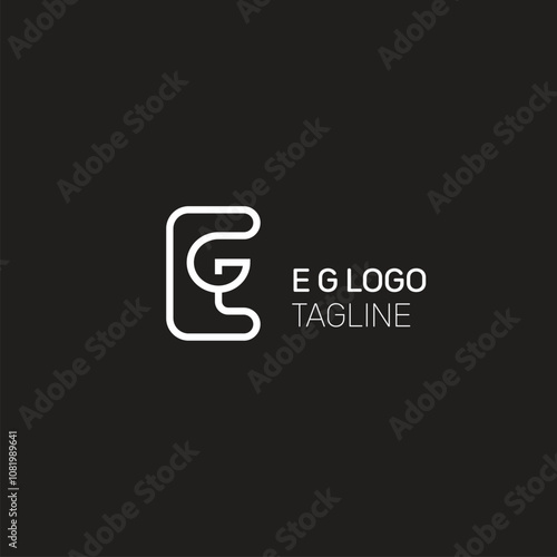 EG lettermark logo, E+G logo initials, monogram, logotype of EG