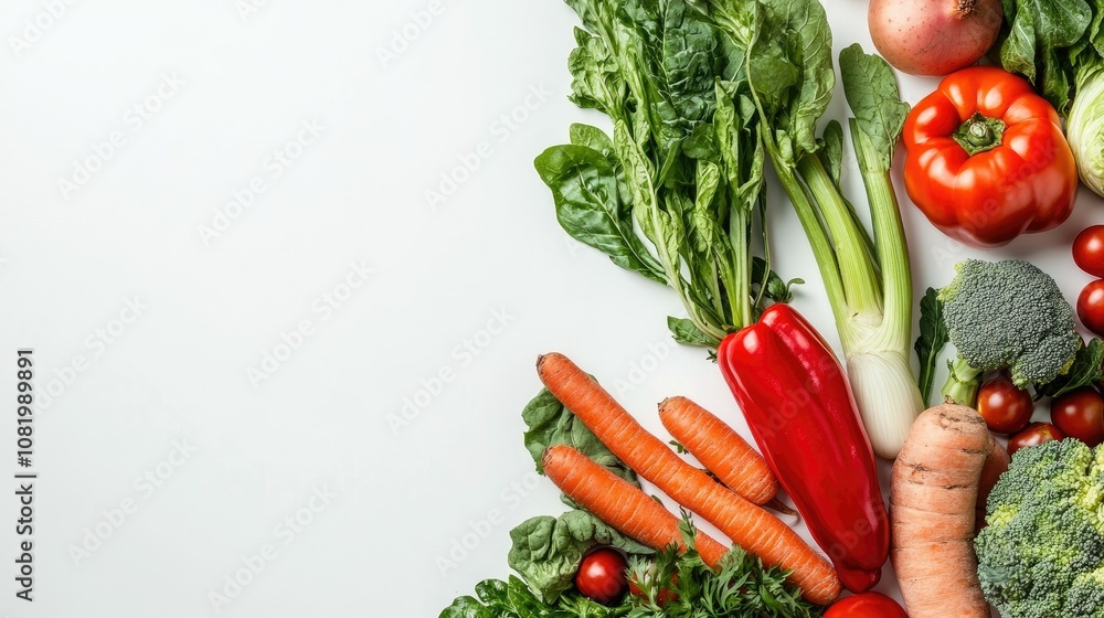 Fresh vegetables background, white background Fresh vegetables background, white background