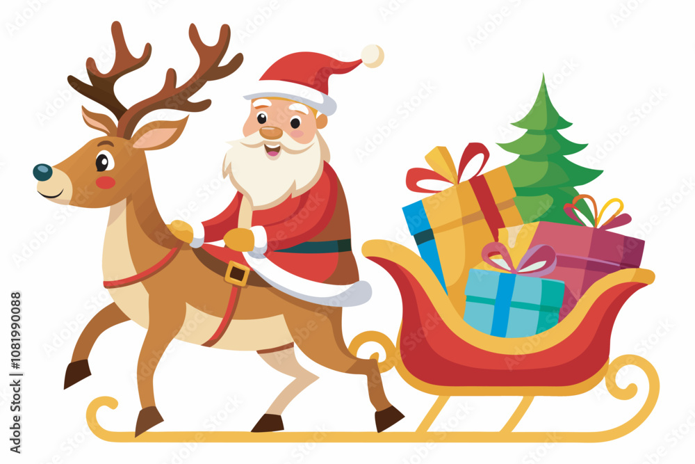 Obraz premium santa claus and reindeer