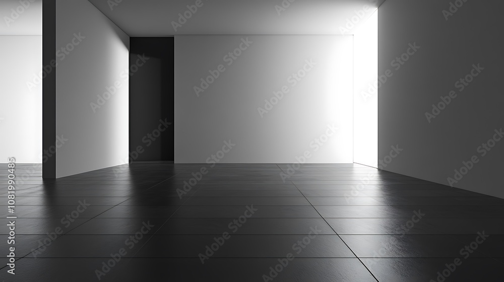 Obraz premium Dark Empty Floor with Spotlight for Creative Use 