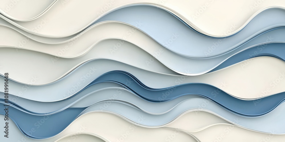Blue and Cream Wavy Pattern for Minimalistic Design Blue and Cream Wavy Pattern for Minimalistic Design
