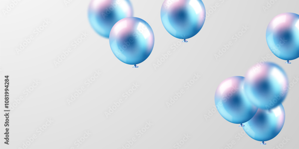 Banner template vector background design beautiful blue 3d balloon illustration Banner template vector background design beautiful blue 3d balloon illustration