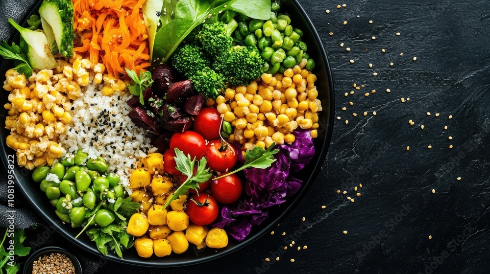 plate of food with lean proteins, whole grains, colorful vegetables plate of food with lean proteins, whole grains, colorful vegetables