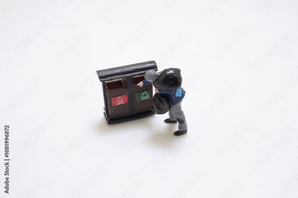 Miniature Figures Recycling and Collecting Cardboard Waste Miniature Figures Recycling and Collecting Cardboard Waste