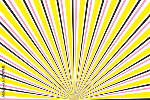 simple abstract yellow black pink color sunburst pattern a yellow and pink background with a yellow and pink and black design 