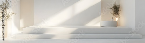 Wallpaper Mural Product display podium with Orange light Background Torontodigital.ca