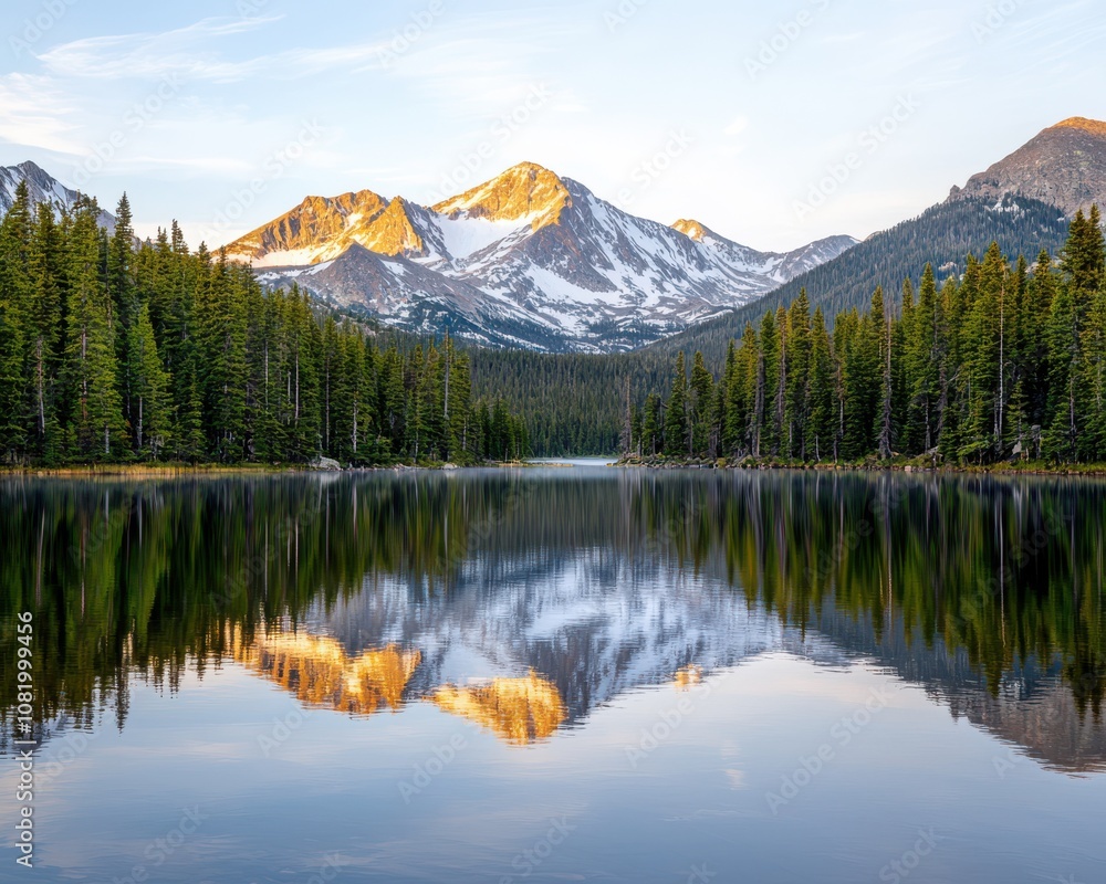 Serene reflection of snow-capped mountains tranquil lake nature photography rocky mountain region early morning light landscape beauty Serene reflection of snow-capped mountains tranquil lake nature photography rocky mountain region early morning light landscape beauty