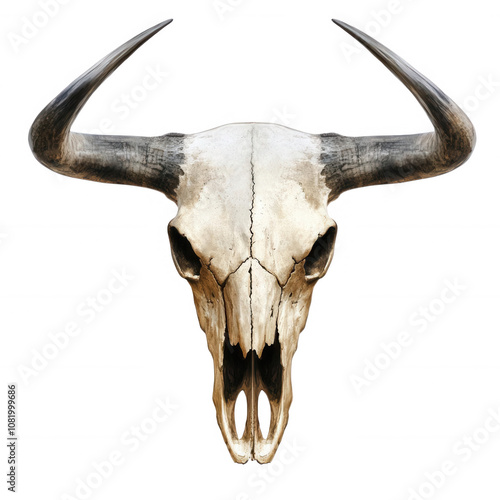 Buffalo skull, transparent background