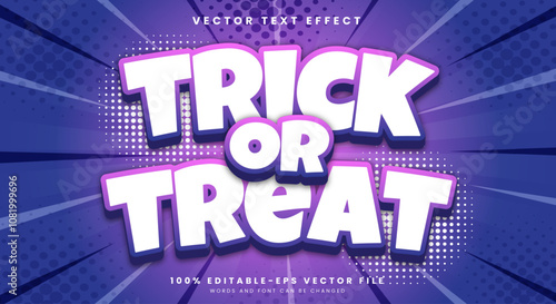 Trick Or Treat 3d cartoon Style editable text effect template