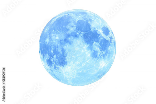 Full moon illuminated, showcasing its celestial features., transparent background photo