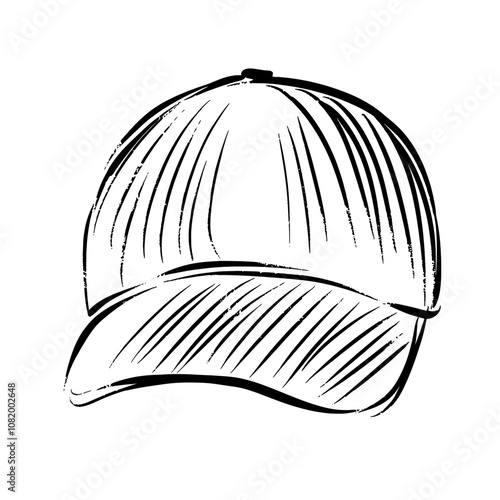 Line art and doodles on a baseball cap