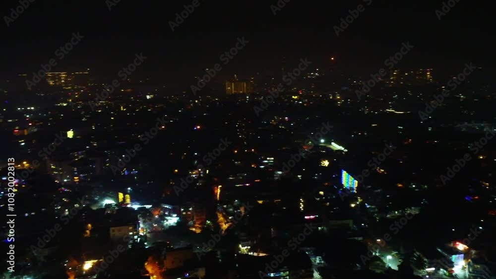 4k drone video of Bangalore city during Diwali night, city illuminated with diwali lights and fire crackers, joyful celebration in Diwali 4k drone video of Bangalore city during Diwali night, city illuminated with diwali lights and fire crackers, joyful celebration in Diwali