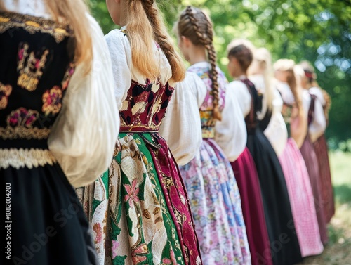 Traditional dress for cultural reenactments, celebrating history through authentic clothing and performances photo