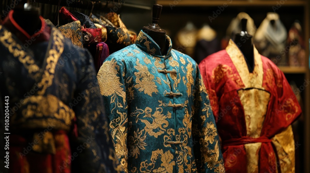 Traditional costumes from Asia, highlighting the rich diversity of patterns, fabrics, and designs Traditional costumes from Asia, highlighting the rich diversity of patterns, fabrics, and designs