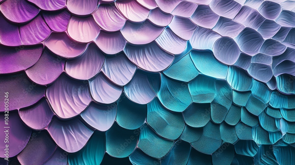 Vibrant Scales with Iridescent Colors and Textures Creating a Stunning Visual Effect in Shades of Purple and Teal for Artistic Background Use Vibrant Scales with Iridescent Colors and Textures Creating a Stunning Visual Effect in Shades of Purple and Teal for Artistic Background Use