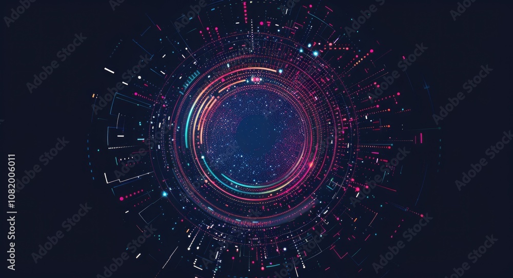 Fototapeta premium Circular Data. Big Data Visualization Concept for Data Analysis and Infographics Design