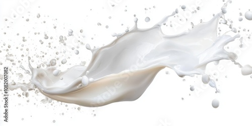 plash of milk or cream on white background