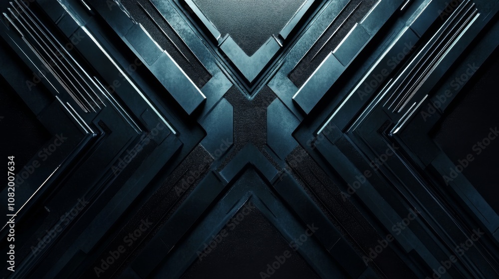 Fototapeta premium Abstract modern background featuring intricate geometric shapes with a sleek and futuristic design, perfect for technology and digital art themes.