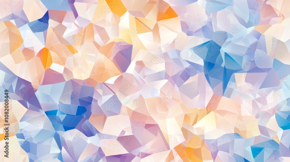 Obraz premium Soft Pastel Geometric Background with Light Blue, Orange, and Cream Shades for Modern Design Projects and Creative Applications