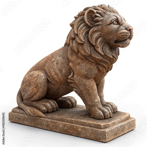 Ancient Greek Granite Sculpture of a Lion Cub Displayed in Standard Scale. Generative AI