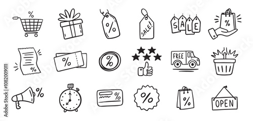 Loyalty card hand drawn doodle element icons. Symbol for Loyalty card, incentive program outline illustration icon