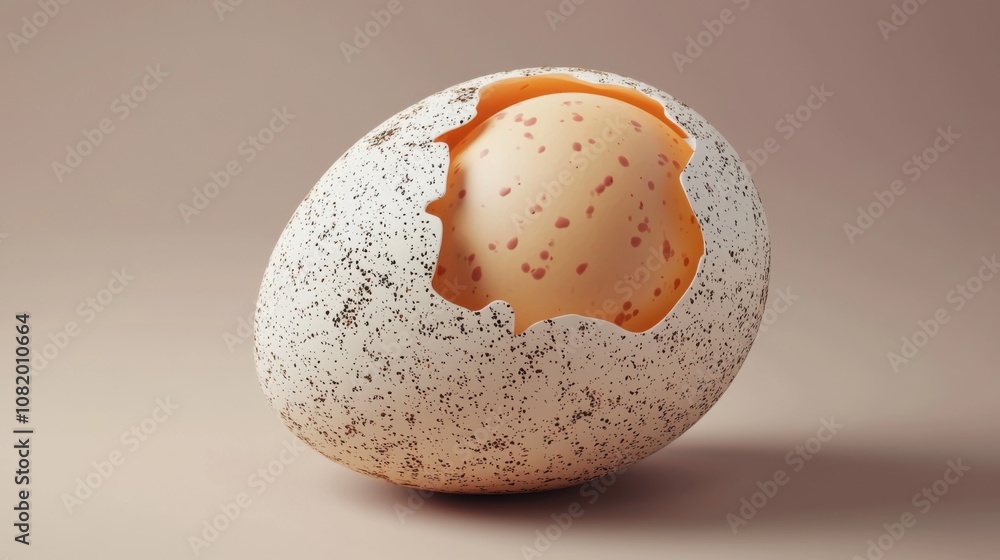 Cracked Eggshell with Emerging Egg Concept Cracked Eggshell with Emerging Egg Concept