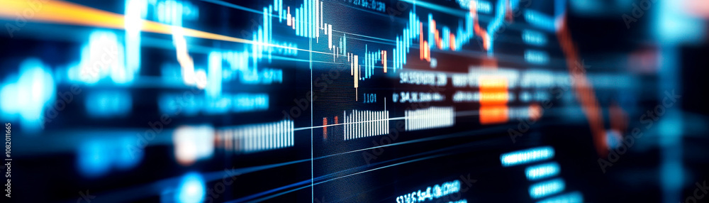 A dynamic digital interface displaying financial data trends, graphs, and indicators, symbolizing stock market activity and analytics. A dynamic digital interface displaying financial data trends, graphs, and indicators, symbolizing stock market activity and analytics.