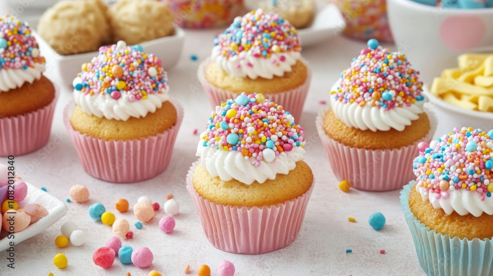 Colorful Sprinkled Cupcakes Colorful Sprinkled Cupcakes