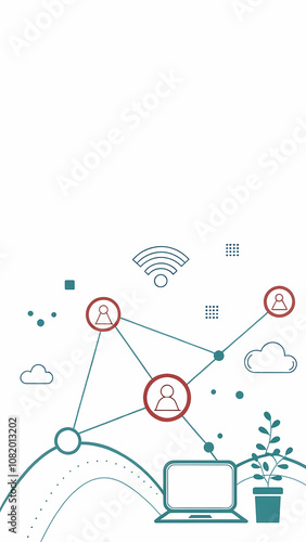 Social network concept: 3D molecular structure symbolizing global business connections and community teamwork