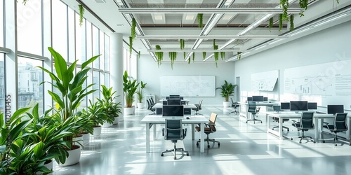 Modern office workspace featuring an organized office desk with essential equipment and tools. The clean and professional office environment promotes productivity and focus