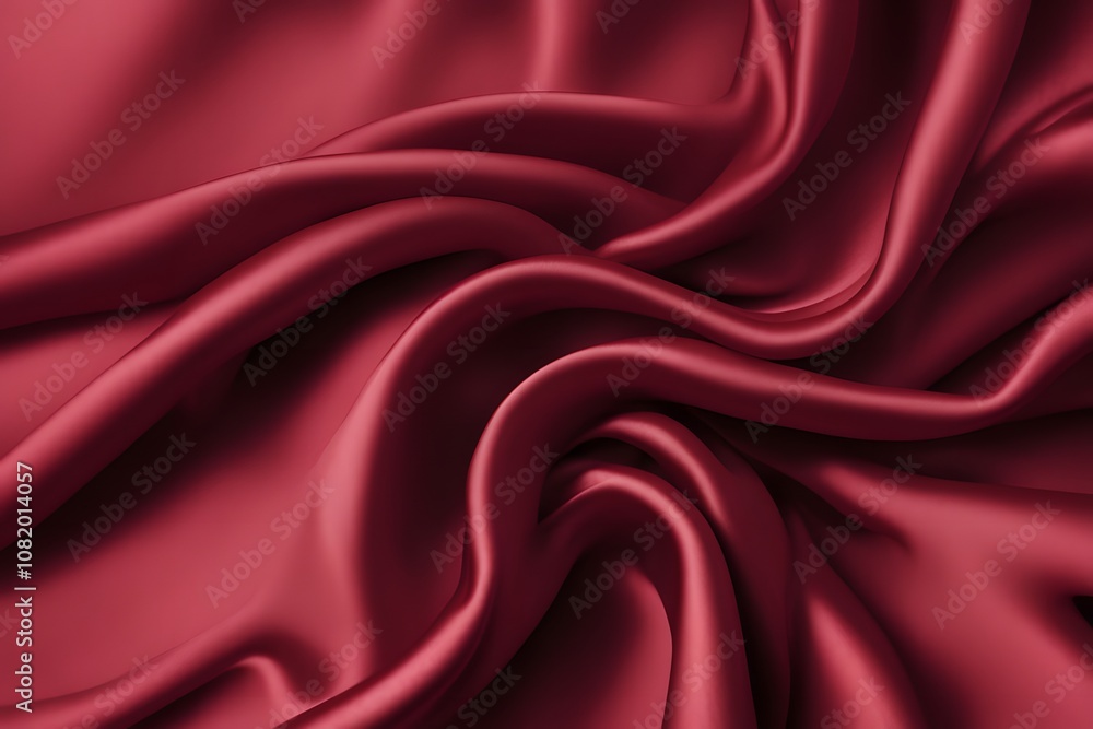 Smooth satin fabric a detailed texture of smooth satin fabric in deep crimson with subtle folds, AI Generated Smooth satin fabric a detailed texture of smooth satin fabric in deep crimson with subtle folds, AI Generated