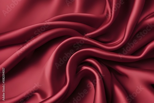 Smooth satin fabric a detailed texture of smooth satin fabric in deep crimson with subtle folds, AI Generated