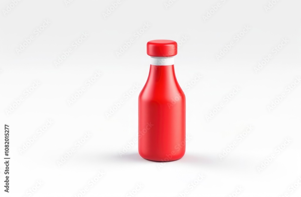 red 3d bottle for water, drink on white background, cartoon illustration red 3d bottle for water, drink on white background, cartoon illustration