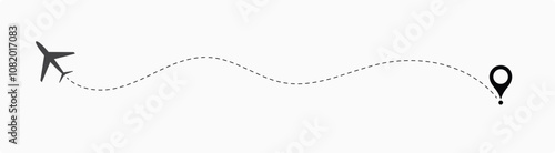 Travel path icon set. Location for travel, dotted road map with destinations. Vector illustration EPS 10 .23