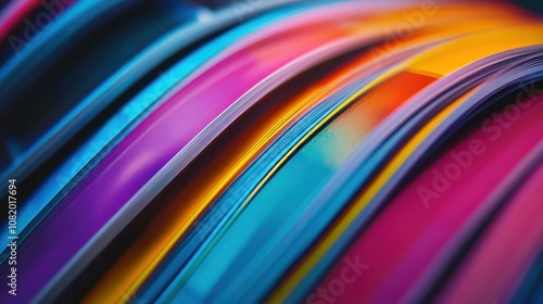 Freshly printed magazine pages
